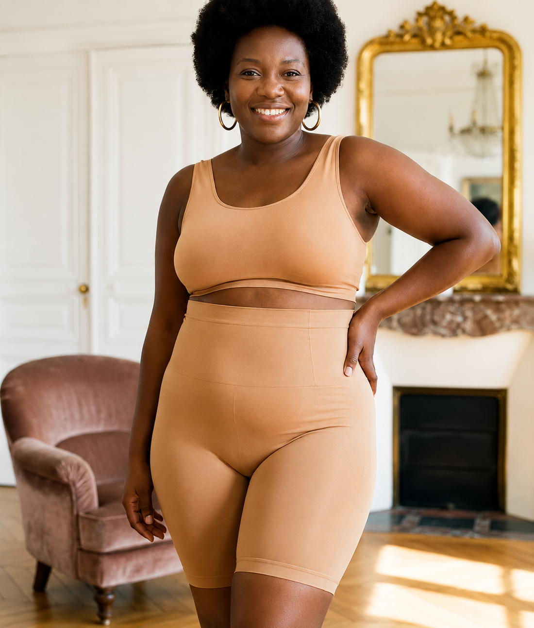 Shorty TailleFit™ Beige | Ventre plat immédiat, silhouette affinée sans effort